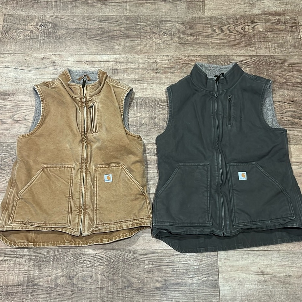 CARHARTT | fleece/sherpa lined canvas duck vest khaki